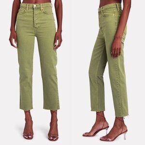 RE/DONE | REVOLVE 💚 70s Stove Pipe Straight Leg Jeans in Washed Sage, Size 28